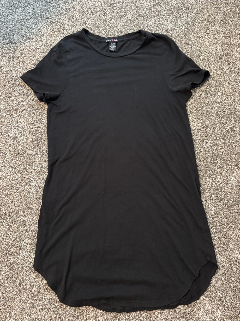 Love Tree Black Short Sleeve Crewneck Tunic